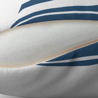 Thumbnail 2 of 3, Throw Pillow, Teal blue and white stripe pattern designed and sold by HEVIFineart.