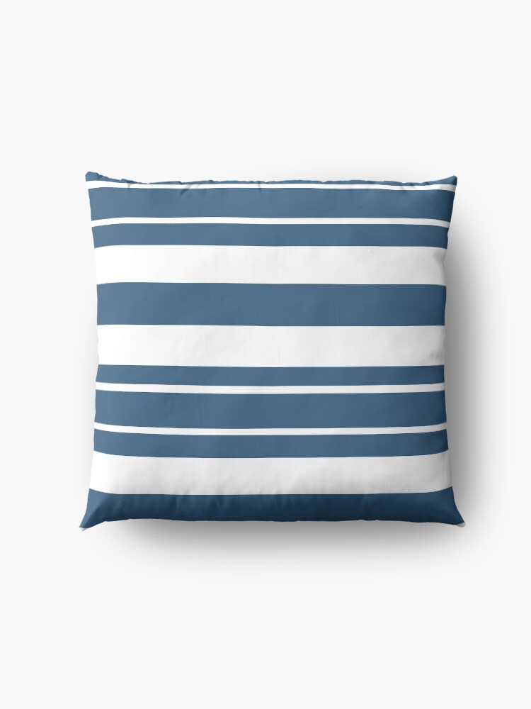 Alternate view of Teal blue and white stripe pattern Floor Pillow