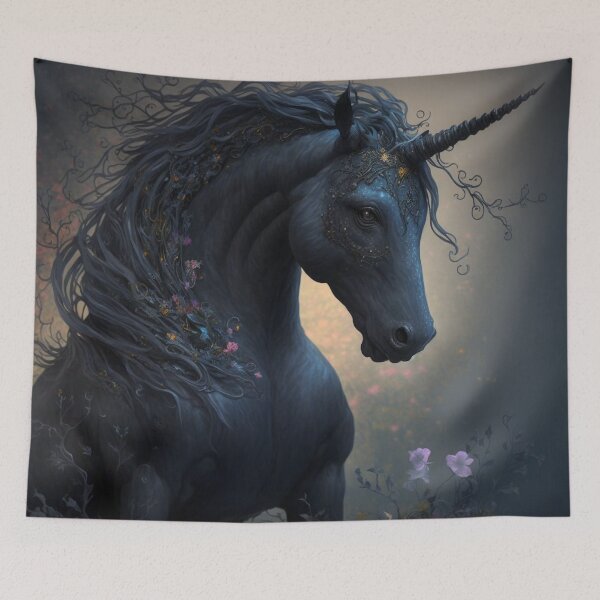 Item preview, Shaitan - Midnight Black Magical & Powerful Unicorn (Equine) designed and sold by Dragonstrom.