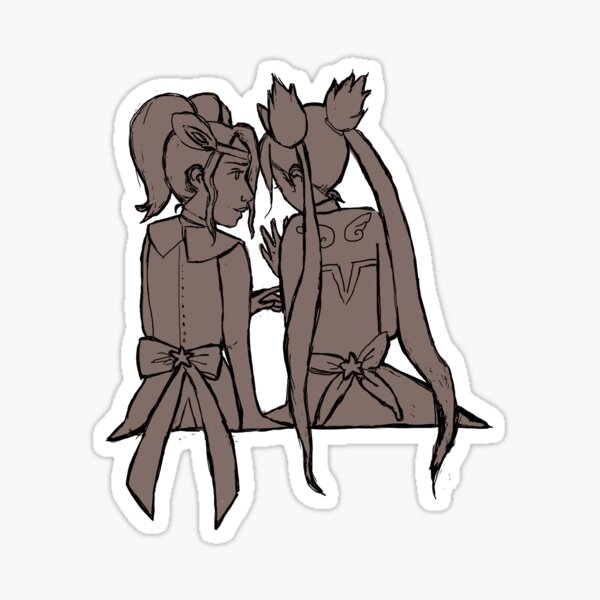 Bright burning girls in brown Sticker