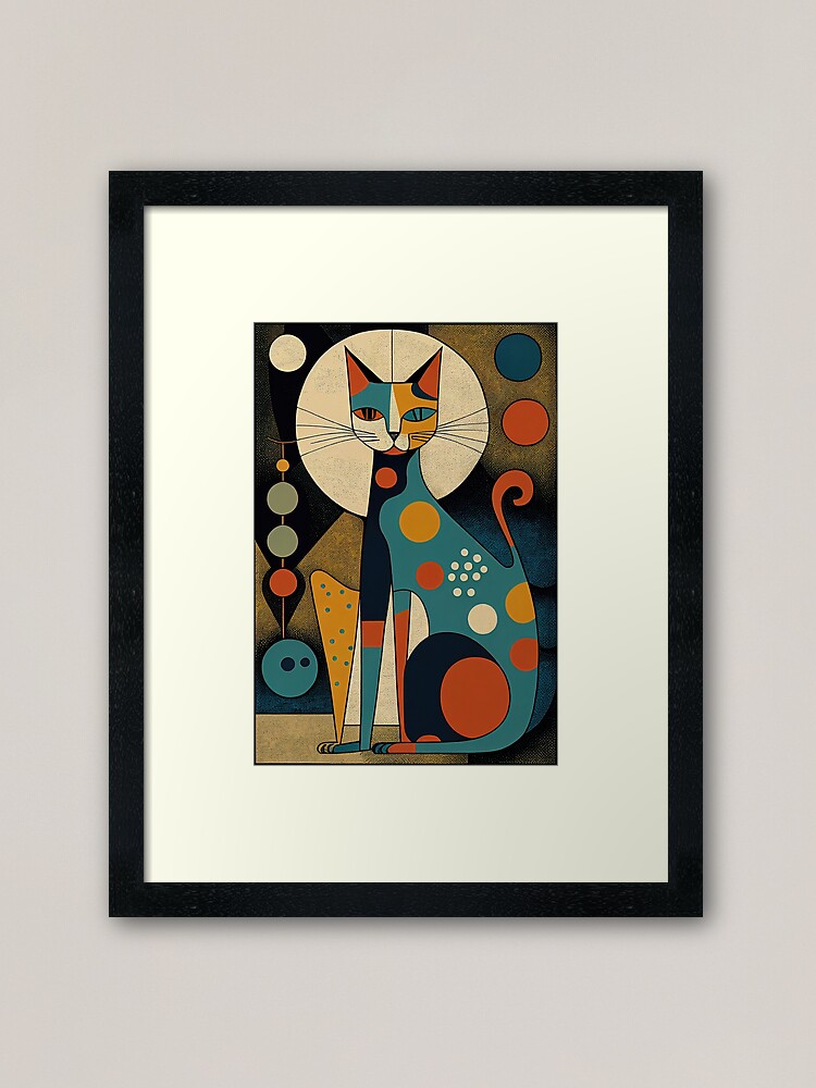 Thumbnail 2 of 7, Framed Art Print, Mid Century Cat 8 Abstract Art Print Painting Wall Decor designed and sold by winterkitty88.