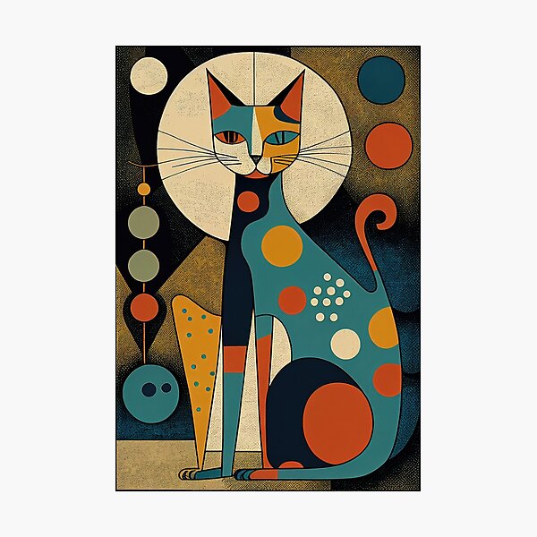 Item preview, Mid Century Cat 8 Abstract Art Print Painting Wall Decor designed and sold by winterkitty88.