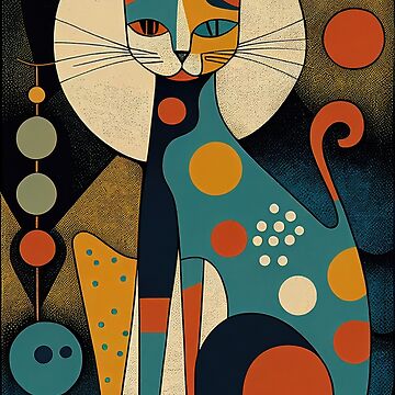 Artwork thumbnail, Mid Century Cat 8 Abstract Art Print Painting Wall Decor by winterkitty88