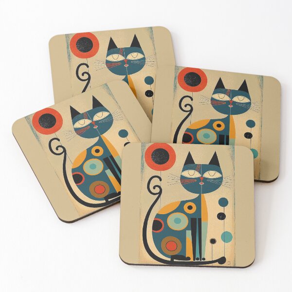 Item preview, Mid Century Cat 10 Abstract Art Print Painting Wall Decor designed and sold by winterkitty88.
