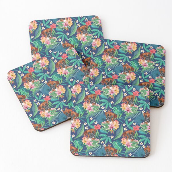 Item preview, Tropical Red Fawn Boxer Dog 1 designed and sold by lulupetart.