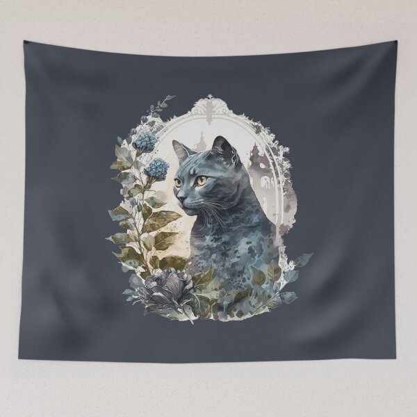 Item preview, Russian Blue Cat Portrait designed and sold by faithsdesign.