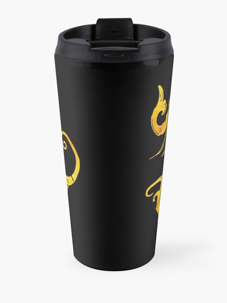 Alternate view of Gold Copper Dragon on Black Travel Mug