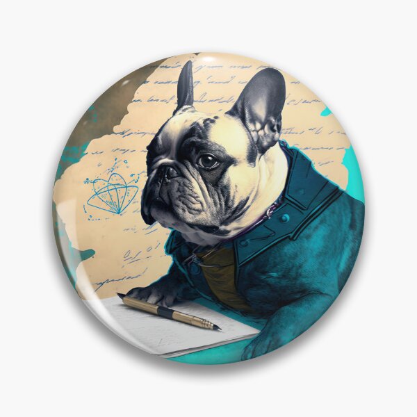 Item preview, French bulldog writer with pen designed and sold by GforAL.