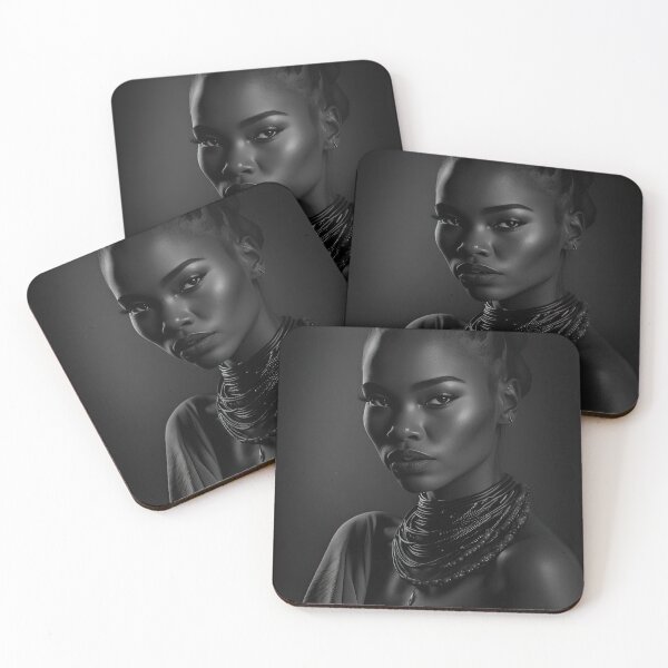 Item preview, Beautiful sensual black and white portrait of a black african woman - #2 designed and sold by 12points.