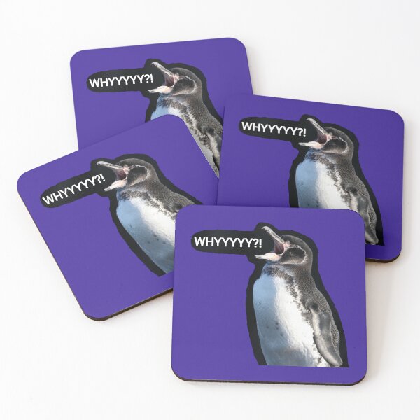 Item preview, Galapagos Penguin questions life (Purple 3A2096 Background) designed and sold by SBPenguins.