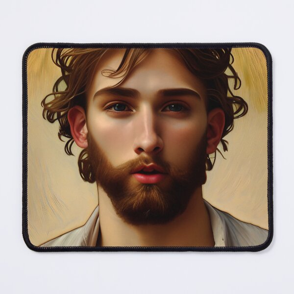 Item preview, Art Noveau Bearded Man -Ray designed and sold by LthrDaddyBear.
