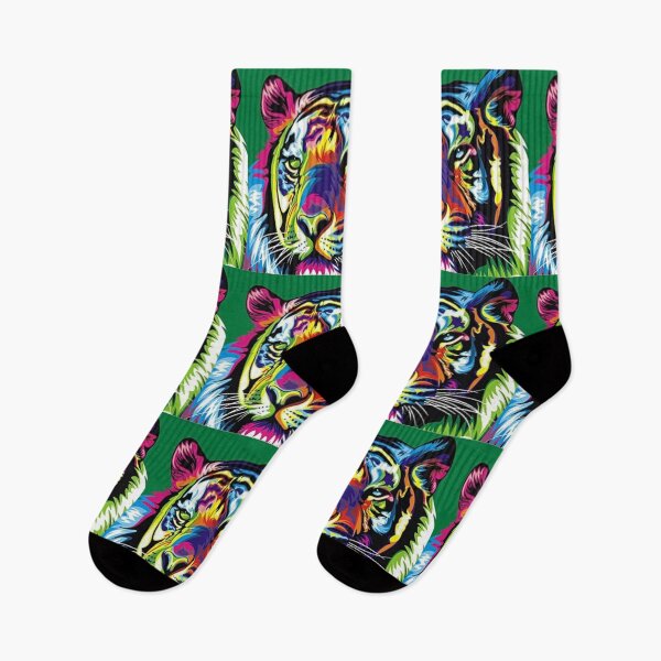Item preview, Beautiful Rainbow coloured Tiger resting is absolutely amazing.  designed and sold by Tiannalaw.