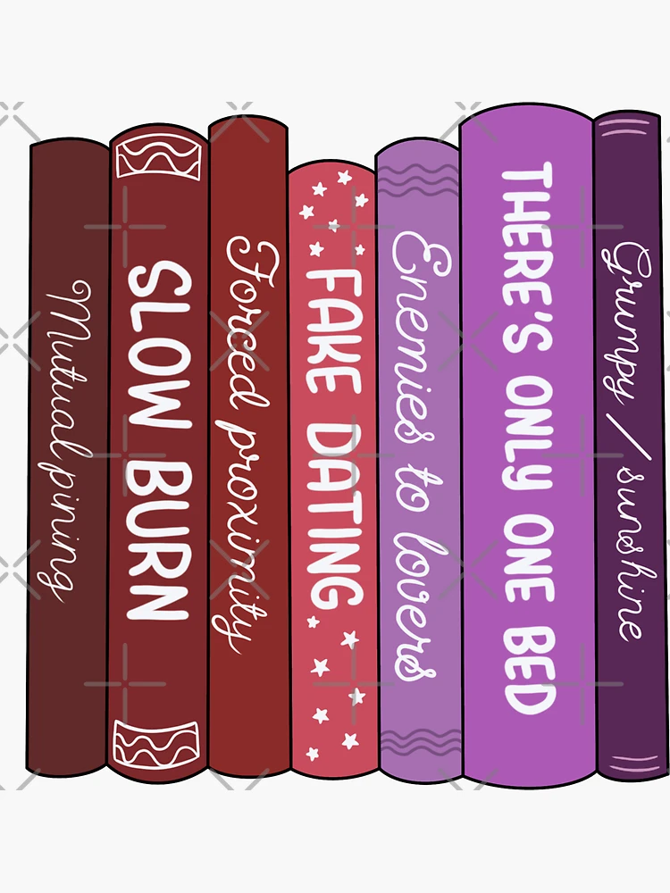 Boho Rom Com Book stack sticker / Book lover / reader trope / book obsessed  / bookish / booktok/ water bottle laptop fridge sticker