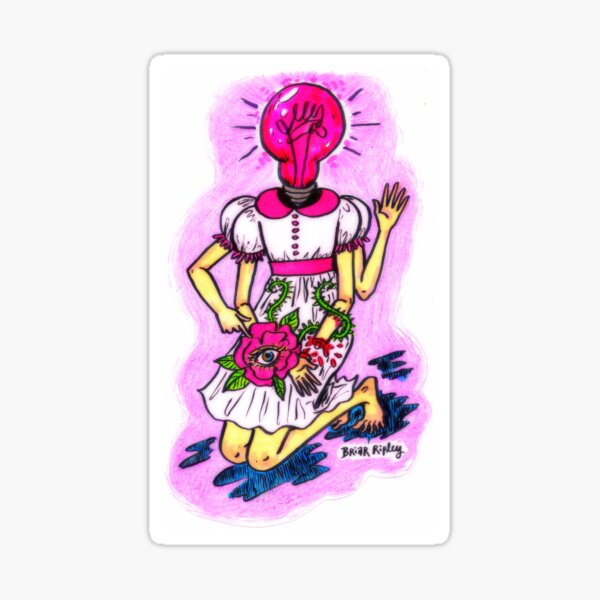 lightbulb head Sticker