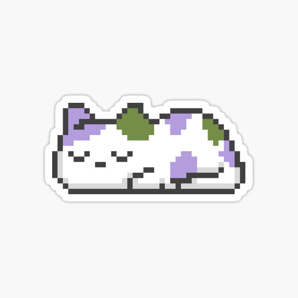 Item preview, Sleeping Genderqueer Kitten Sticker designed and sold by LunariaFlower.