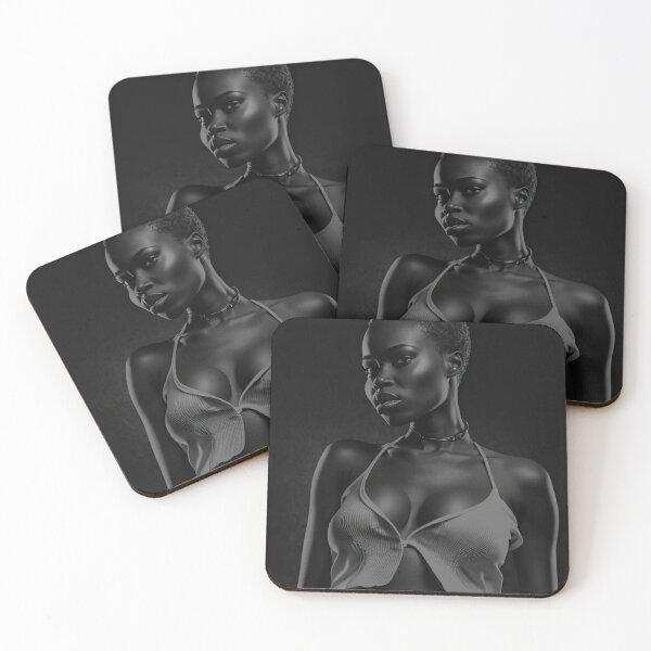 Item preview, Beautiful sensual black and white portrait of a black african woman - #6 designed and sold by 12points.