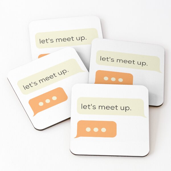 Item preview, LETS MEET UP texts chat bubble design designed and sold by Melszx.