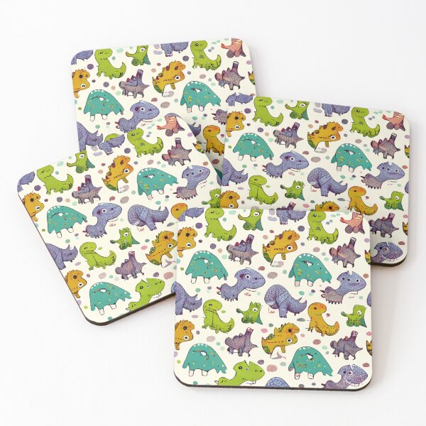 Item preview, Multicolored dinos on milky background designed and sold by YeKnot.