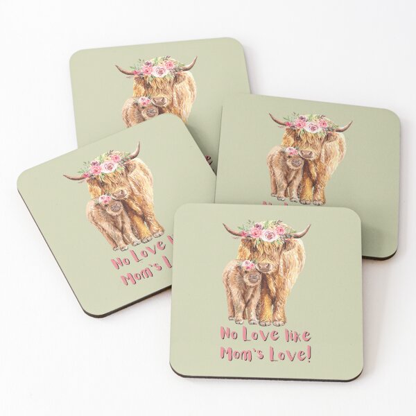 Item preview, No love Like Mom's Love - Mom cow and calf with flowers for Mom. For a mom, for a mother, for a child. designed and sold by Wentoo.