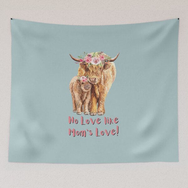 Item preview, No love Like Mom's Love - Mom cow and calf with flowers for Mom. For a mom, for a mother, for a child. designed and sold by Wentoo.