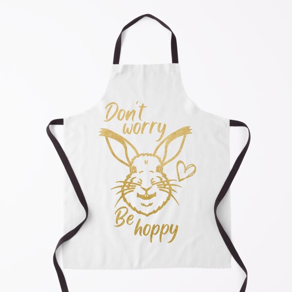 Item preview, Don't worry be HOPPY - A smiling, happy bunny rabbit designed and sold by LadySquiggle.