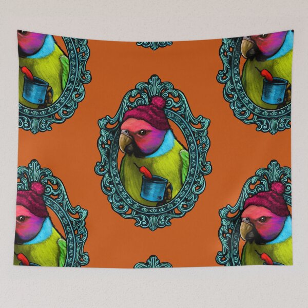 Item preview, Bird Cameo: Plum Headed Parakeet (Thirsty Bird) designed and sold by FreyStrandDraws.