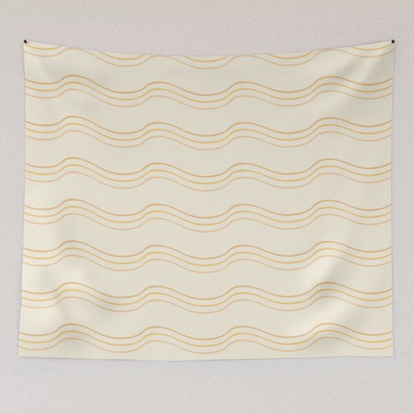 Item preview, Retro 70's wave pattern, pastel oranges and yellow, happy hippy waves designed and sold by sassykea.