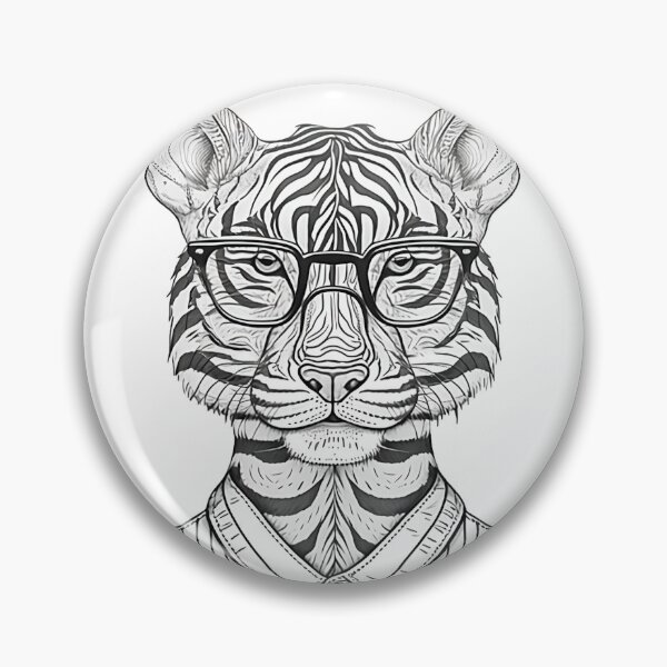 Item preview, Tiger human style Smart Tiger with glasses & shirt designed and sold by MaxEXP.