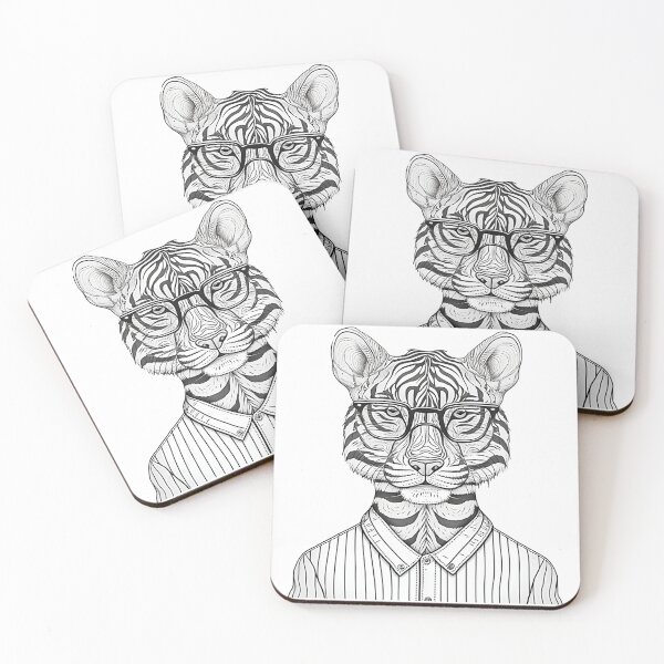 Item preview, Tiger human style Smart Tiger with glasses & shirt designed and sold by MaxEXP.