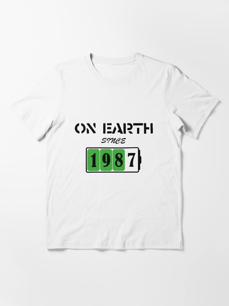 Alternate view of On Earth Since 1987 Essential T-Shirt