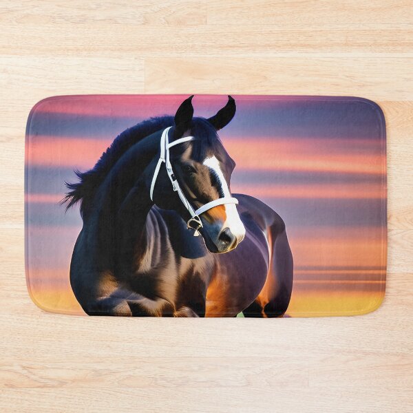Item preview, Horse Stallion Black and Brown Beauty Green Pastures and Sunset designed and sold by deniselynnimage.
