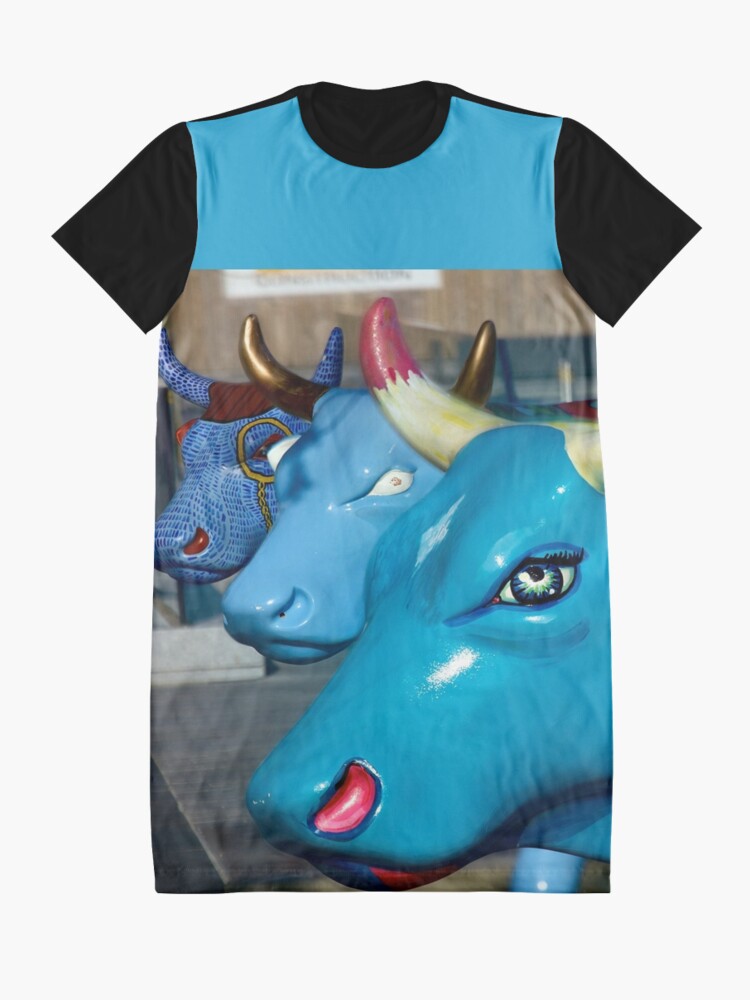 Alternate view of Three Cows on Parade, Ebrington Sq, Derry Graphic T-Shirt Dress