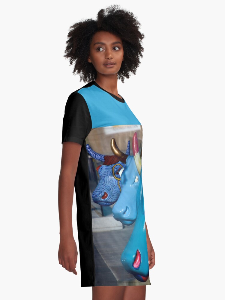 Alternate view of Three Cows on Parade, Ebrington Sq, Derry Graphic T-Shirt Dress