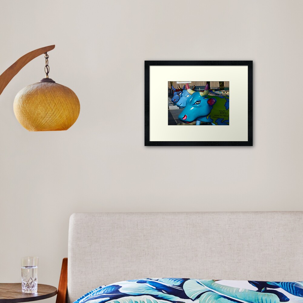 Three Cows on Parade, Ebrington Sq, Derry Framed Art Print