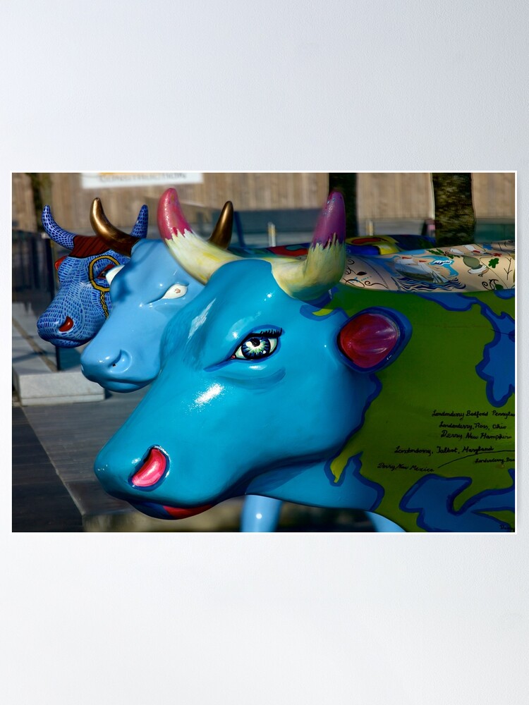 Thumbnail 2 of 3, Poster, Three Cows on Parade, Ebrington Sq, Derry designed and sold by VeryIreland.
