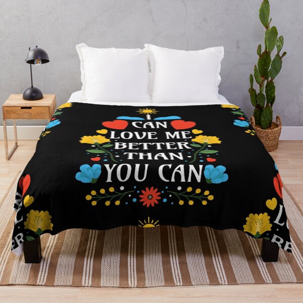 Item preview, I Can Love Me Better Than You Can - Black Background - Floral Quotes designed and sold by Millusti.