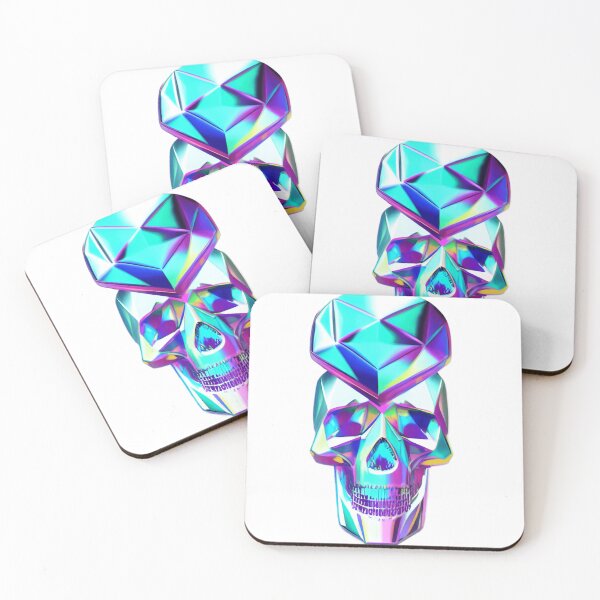 Item preview, iridescent metallic crystal colorful skull designed and sold by rockate.