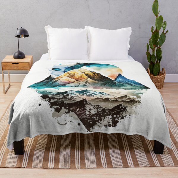 Item preview, Futuristic Mountains with Big Moon in the Background designed and sold by quick-drops.