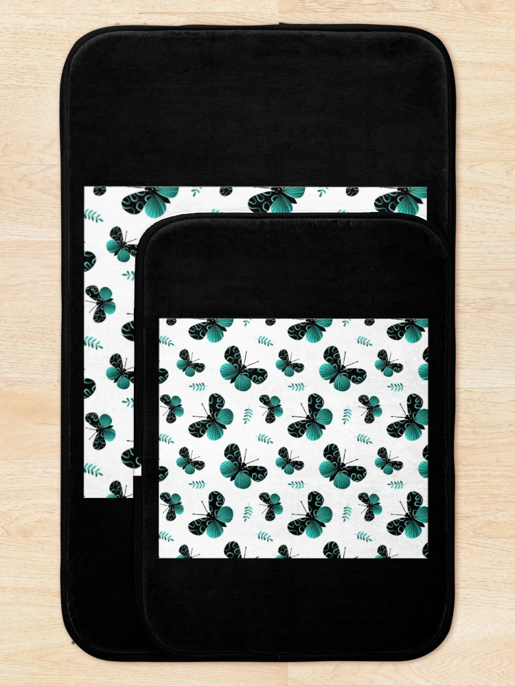 Thumbnail 5 of 6, Bath Mat, Butterfly Pattern  designed and sold by BusyIsaWork.