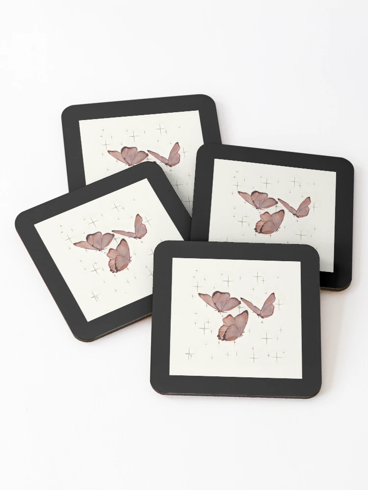 Thumbnail 1 of 5, Coasters (Set of 4), Butterfly Pattern designed and sold by BusyIsaWork.