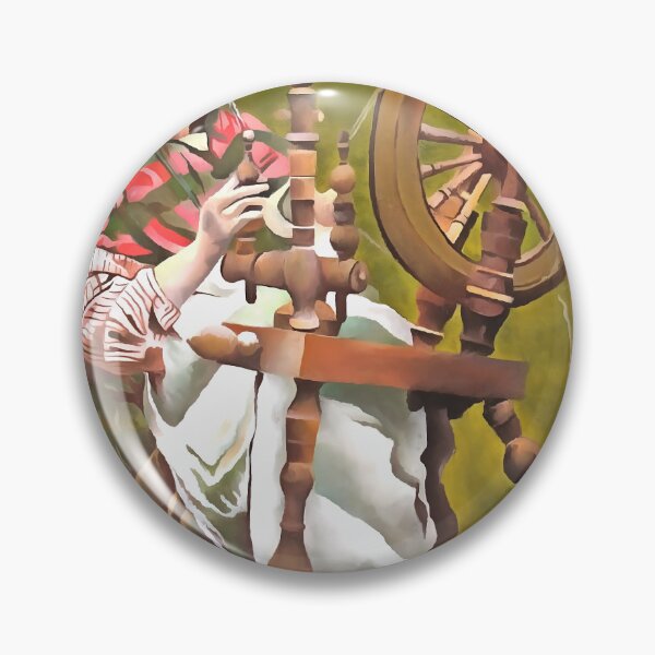 Item preview, Elderly Irish Woman Crafter At A Spinning Wheel designed and sold by taiche.