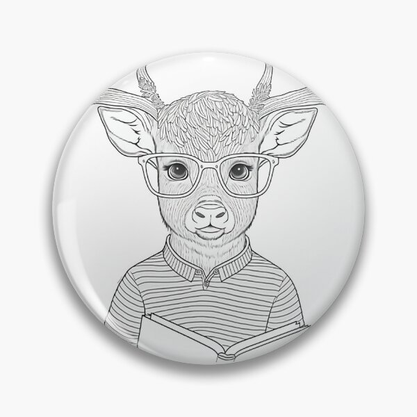 Aperçu de l'œuvre Livre de lecture de cerf mignon de style humain avec de longs bois créée et vendue par MaxEXP.