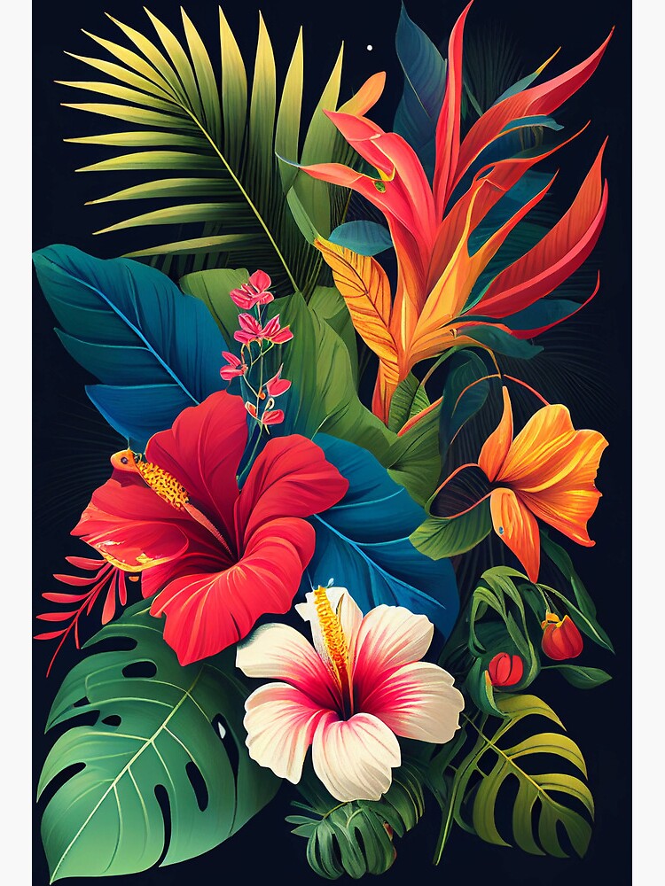 Floral Surf Leggings for Men Hibiscus Flower Hawaiian Pattern Mens