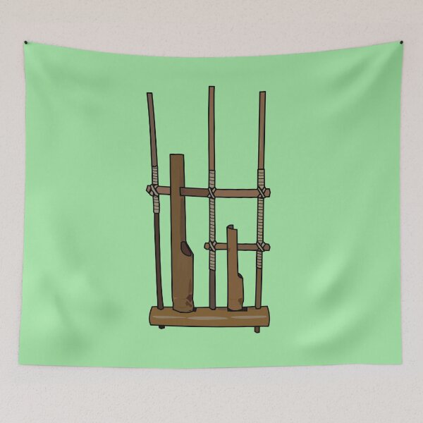 Item preview, Angklung cartoon illustration designed and sold by Misscartoon.
