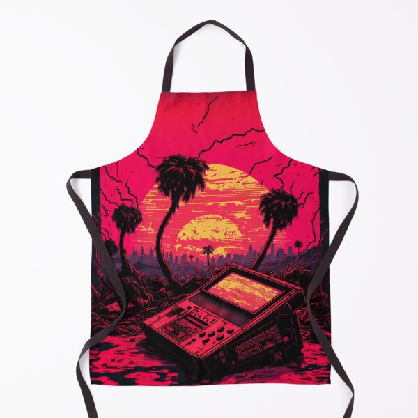Item preview, Abandoned Gaming Consol Under Palm Trees And Synthwave Sun designed and sold by Nightarcade.
