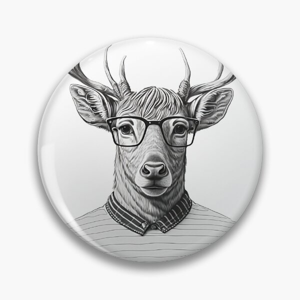 Item preview, Nerd Deer human style Smart Deer with Glasses designed and sold by MaxEXP.