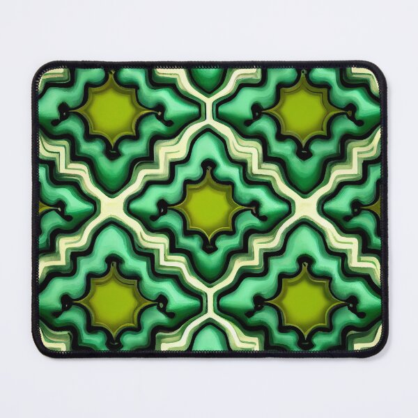 Artikelvorschau, Green Furry Moroccan Pattern Digital Painting entworfen und verkauft von CodeAndColors.