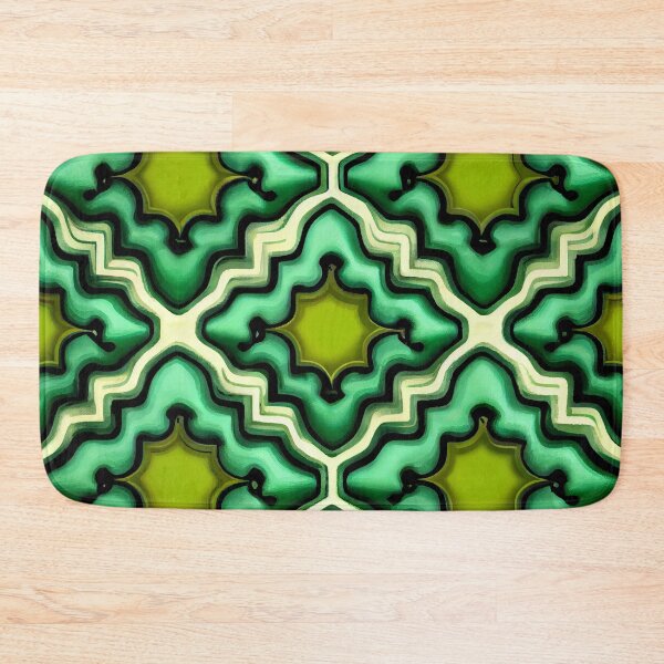 Item preview, Green Furry Moroccan Pattern Digital Painting designed and sold by CodeAndColors.