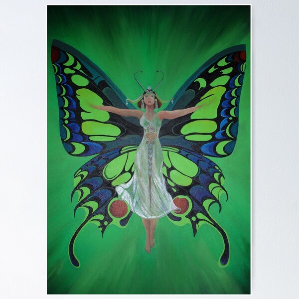 Item preview, Jazz Age Showgirl Flapper Wearing Butterfly Wings Painting designed and sold by taiche.
