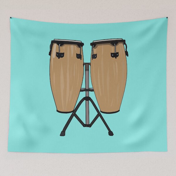 Item preview, Bongo drum cartoon illustration designed and sold by Misscartoon.